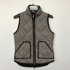 J Crew Women Full Zip Quilted Vest Jacket Herringbone Size XXS B199 -11